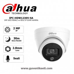Dahua IPC-HDW1230V-SA 2mp Gece Renkli ve Sesli ip Dome Kamera